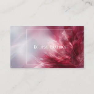 Crimson Ruby Floral Abstract White Frame Dynamic Business Card
