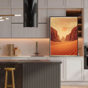 Crimson Sands – Retro Wadi Rum Desert Travel  Poster