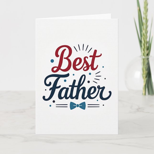 Crimson Script Fathers Day Card (Front)