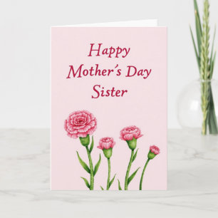 Crimson Script Mothers Sister Card