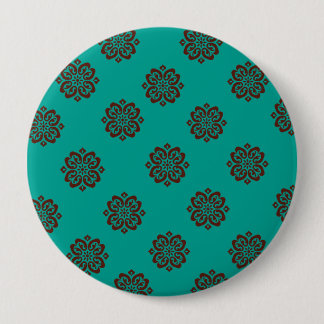 "Crimson Scrolls – Bold Elegance" 10 Cm Round Badge