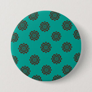 "Crimson Scrolls – Bold Elegance" 7.5 Cm Round Badge