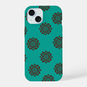 "Crimson Scrolls – Bold Elegance" iPhone 15 Case