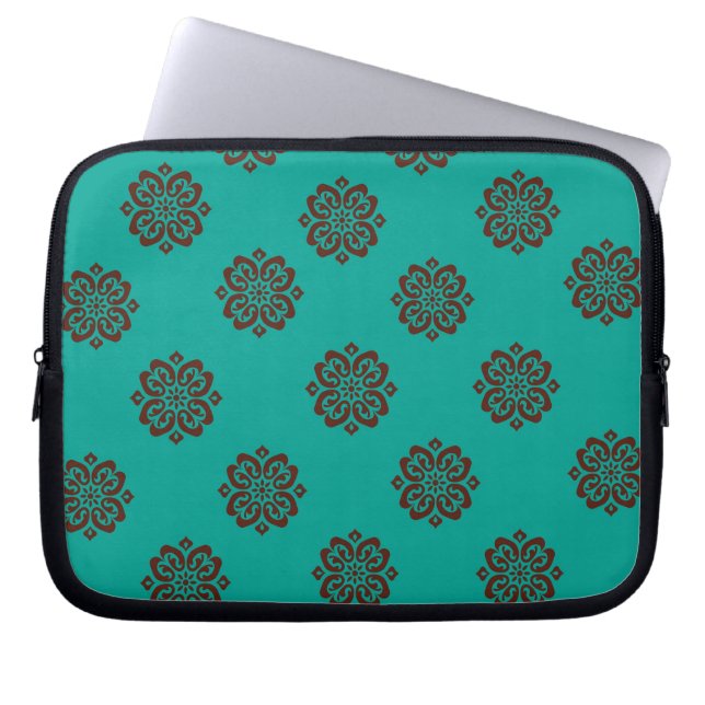 "Crimson Scrolls – Bold Elegance" Laptop Sleeve (Front)