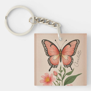Crimson Serenade Personalised Key Ring