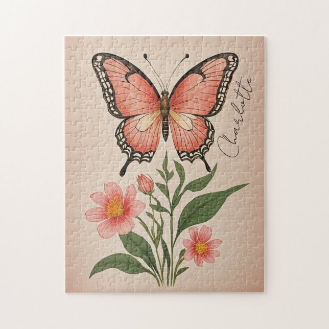 Crimson Serenade Personalized Jigsaw Puzzle (Vertical)