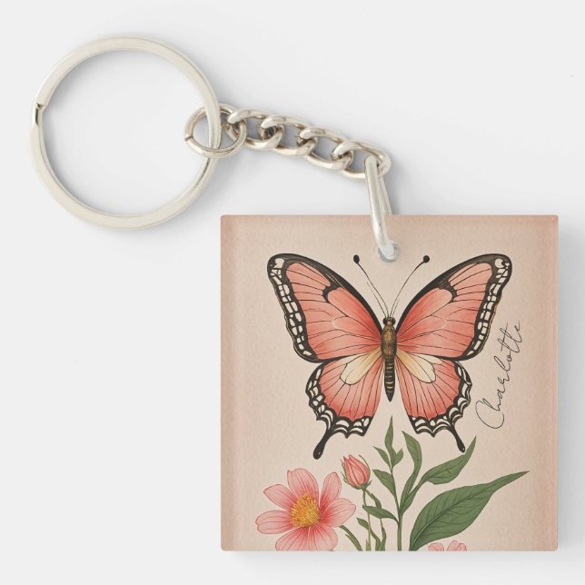 Crimson Serenade Personalized Key Ring (Front)