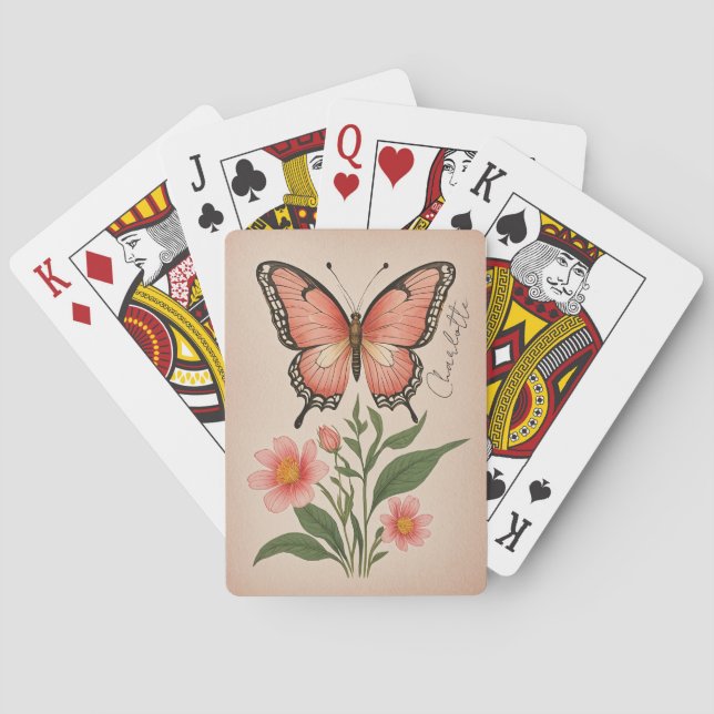 Crimson Serenade Personalized Playing Cards (Back)