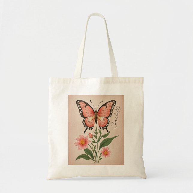 Crimson Serenade Personalized Tote Bag (Front)