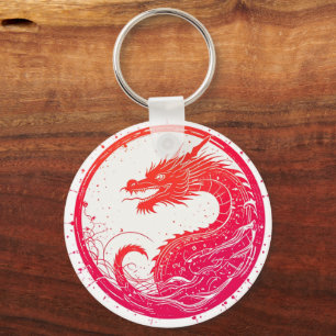 Crimson Serpent Emblem Key Ring