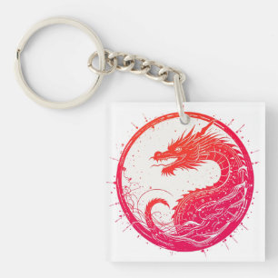 Crimson Serpent Emblem Key Ring
