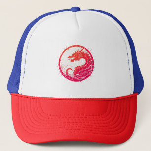 Crimson Serpent Emblem Trucker Hat