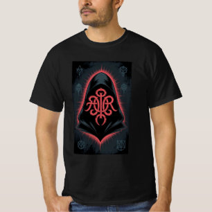 Crimson Sigil Hooded Figure T-Shirt