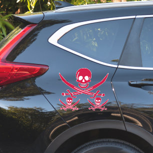 Crimson Skull & Swords Pirate flag of Calico Jack