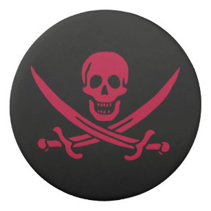 Crimson Skull & Swords Pirate flag of Calico Jack Eraser
