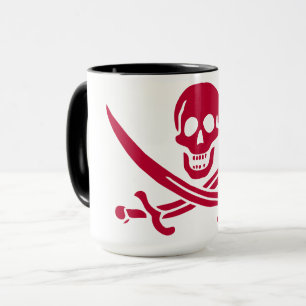 Crimson Skull & Swords Pirate flag of Calico Jack Mug