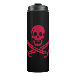 Crimson Skull & Swords Pirate flag of Calico Jack Thermal Tumbler