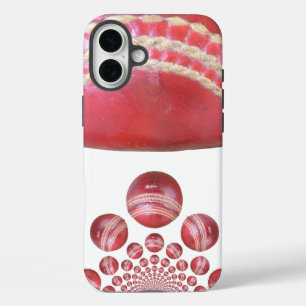 Crimson Spin – A Beautiful Red Cricket Ball Arti iPhone 16 Plus Case