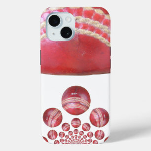 Crimson Spin – A Beautiful Red Cricket Ball Arti iPhone 15 Case