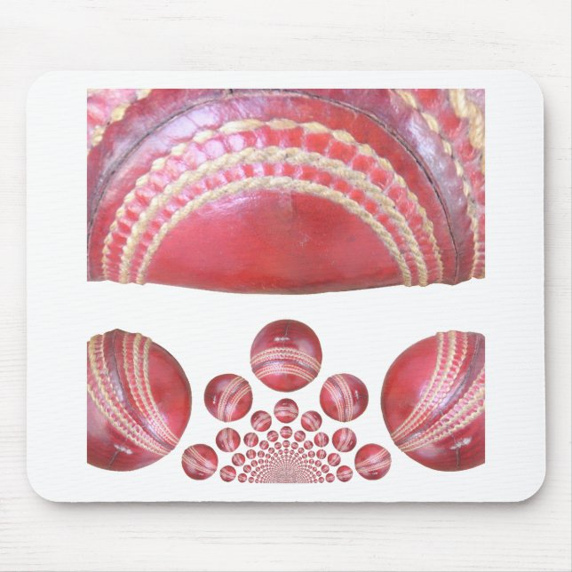 Crimson Spin – A Beautiful Red Cricket Ball Arti Mouse Pad (Front)