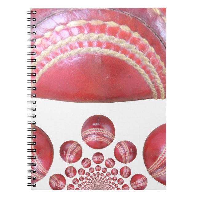 Crimson Spin – A Beautiful Red Cricket Ball Arti Notebook (Front)