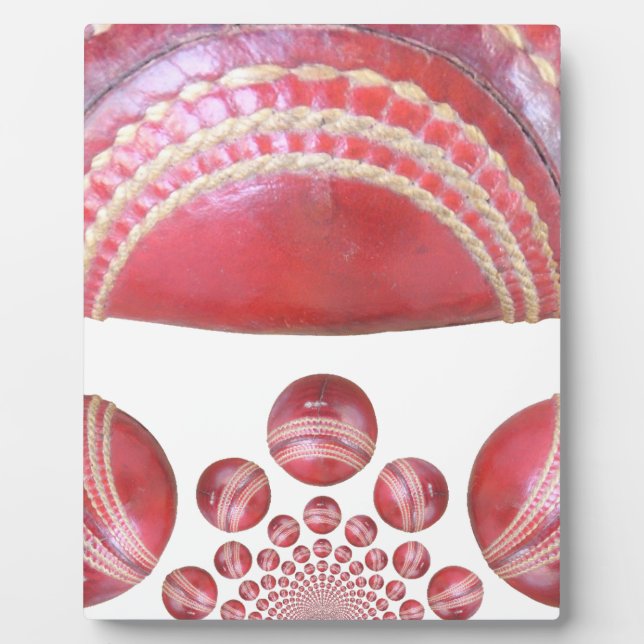 Crimson Spin – A Beautiful Red Cricket Ball Arti Plaque (Front)