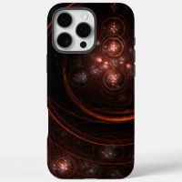 Crimson Starlight Orbits Abstract Cosmic Art