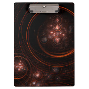 Crimson Starlight Orbits Abstract Cosmic Art Clipboard