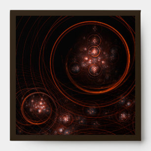 Crimson Starlight Orbits Abstract Cosmic Art Envelope