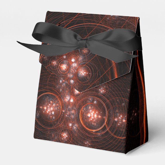 Crimson Starlight Orbits Abstract Cosmic Art Favour Box (Front Side)