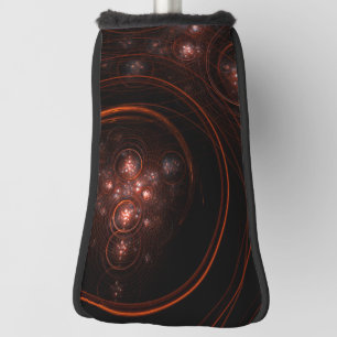 Crimson Starlight Orbits Abstract Cosmic Art Golf Head Cover