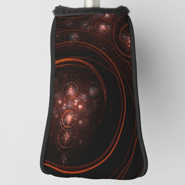 Crimson Starlight Orbits Abstract Cosmic Art Golf Head Cover (Rotate 90)