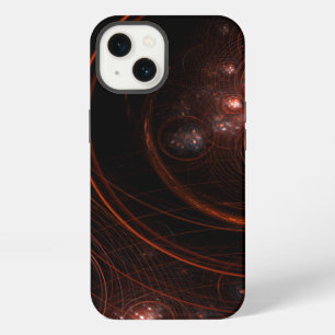 Crimson Starlight Orbits Abstract Cosmic Art iPhone Case
