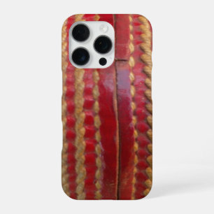 Crimson Stitch Focus: Close-Up of Cricket's Heart iPhone Case