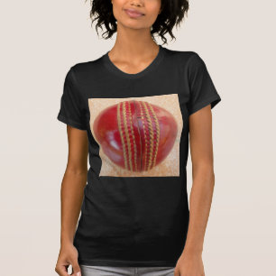 Crimson Stitch Focus: Close-Up of Cricket's Heart T-Shirt