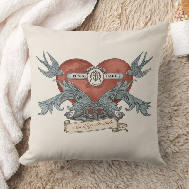 Crimson Submarine Silver Dolphin Throw Pillow (Blanket)