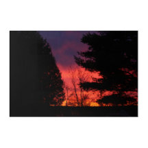Crimson Sunrise Over Hubbell, Michigan