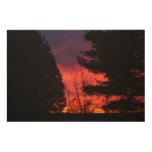 Crimson Sunrise Over Hubbell, Michigan