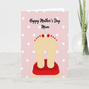 Crimson Toes Mothers Day Card