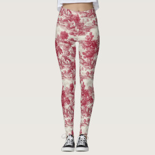 Crimson Toile Pastoral Landscape Pattern Leggings
