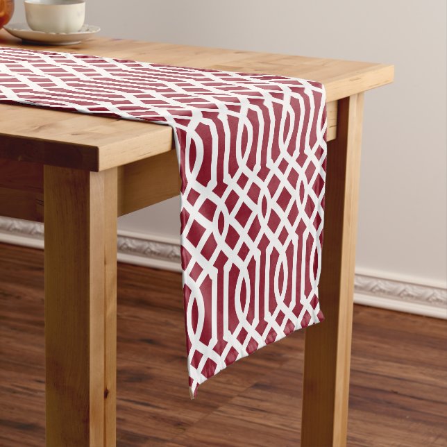 Crimson Trellis Short Table Runner (In Situ)