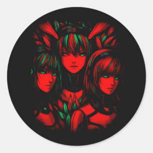 Crimson Trinity Classic Round Sticker