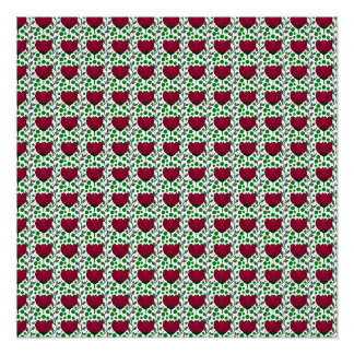 Crimson Tulip Floral Pattern | Elegant Red Poster