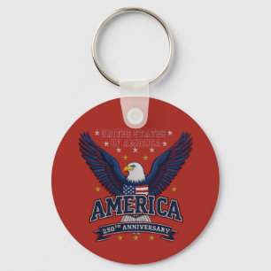 Crimson USA 250th Commemorative Business QR  Key Ring
