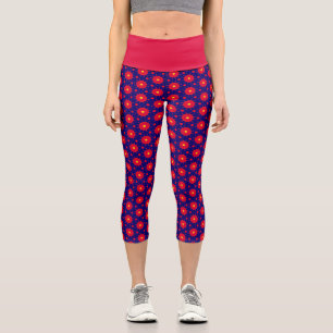 Crimson Virus Infusion High Waisted Capri Leggings