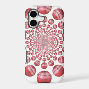 Crimson Vortex: Beautiful Red Cricket Ball Art