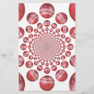 Crimson Vortex: Beautiful Red Cricket Ball Art