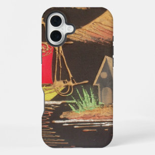 Crimson Voyage Red Sailboat Landscape Oil Painti iPhone Case