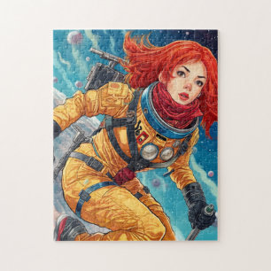 Crimson Voyager: Beyond the Stars Jigsaw Puzzle
