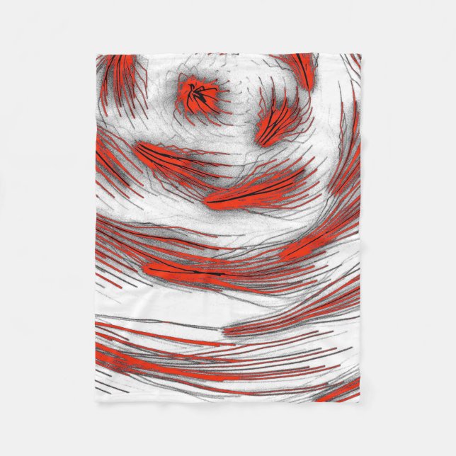 Crimson Wave Motion Fleece Blanket (Front)